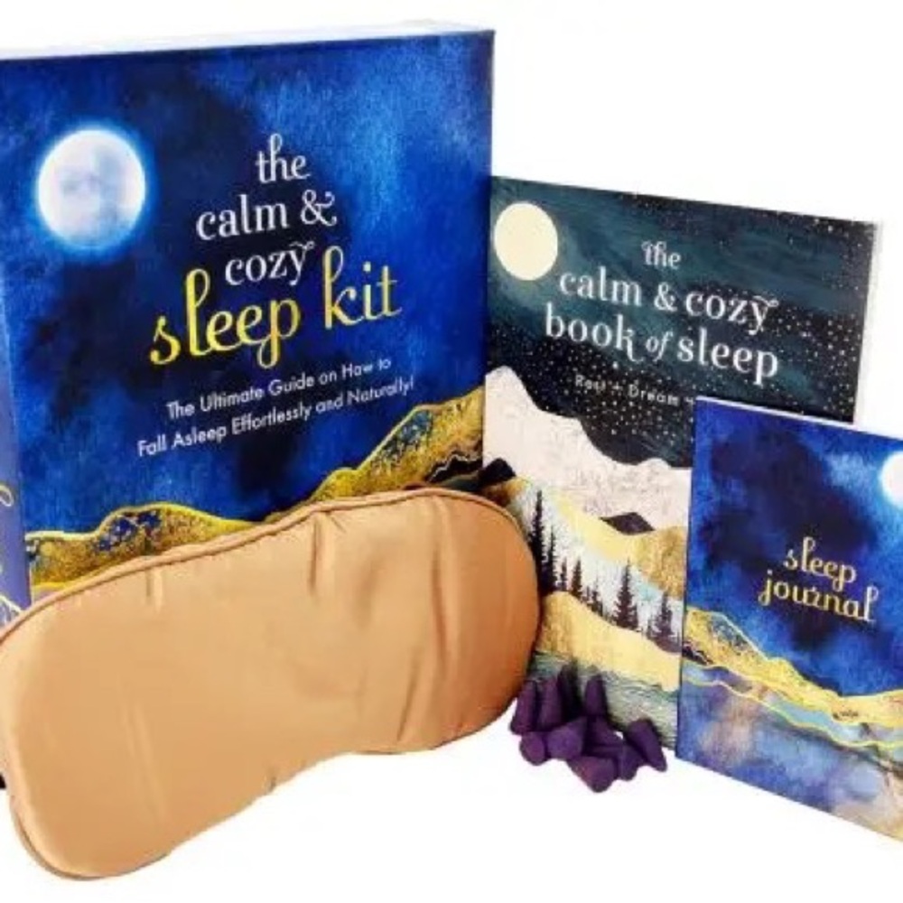 The calm & Cozy Sleep Kit - sleep guide, sleep journal, eye mask +